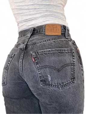 Levi's High-Rise Washed Black Ankle Jeans